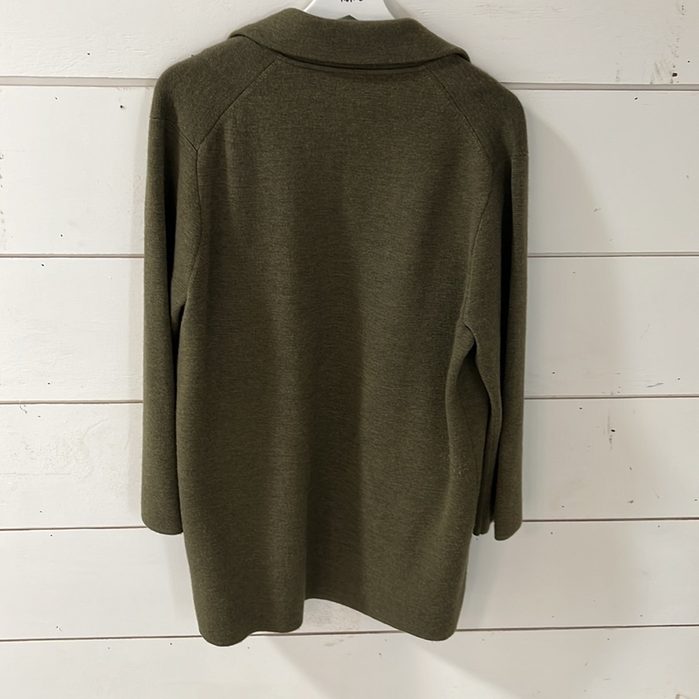 J.Crew Olive Green wool sweater jacket - Picture 3 of 3